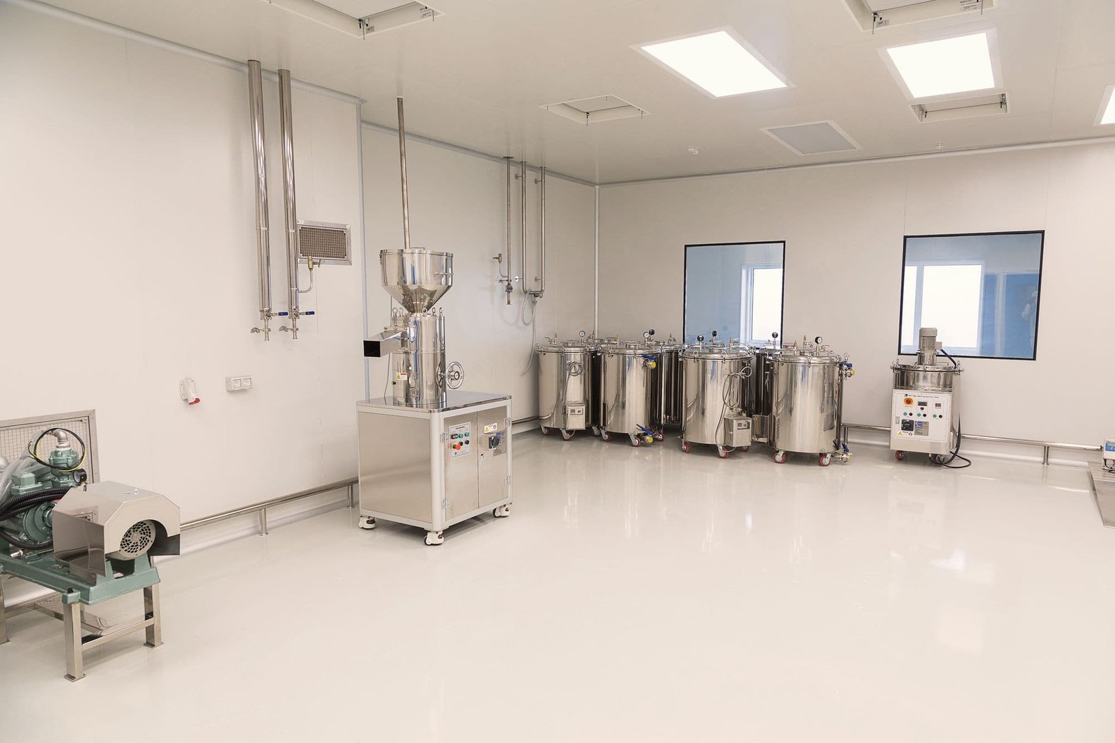 Stainless process vessels in a bright clean room